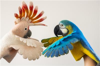 Parrot hand puppets